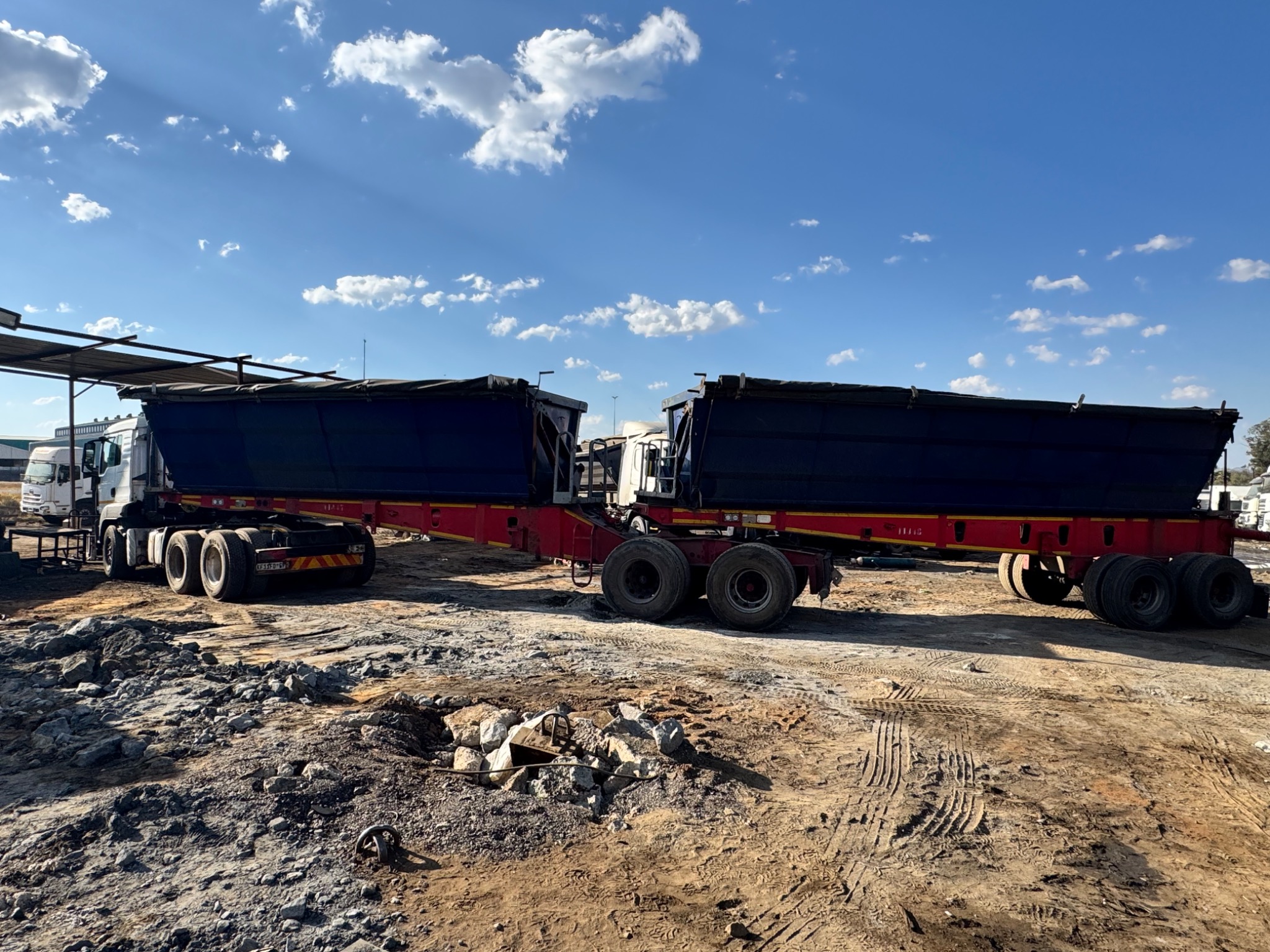 Double blue trailers